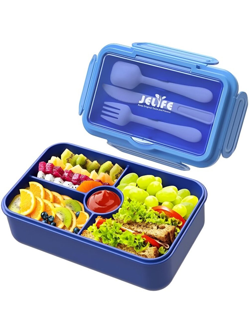 Bento Lunch Box for Kids - Leakproof Large Bento-Style with 4 compartments